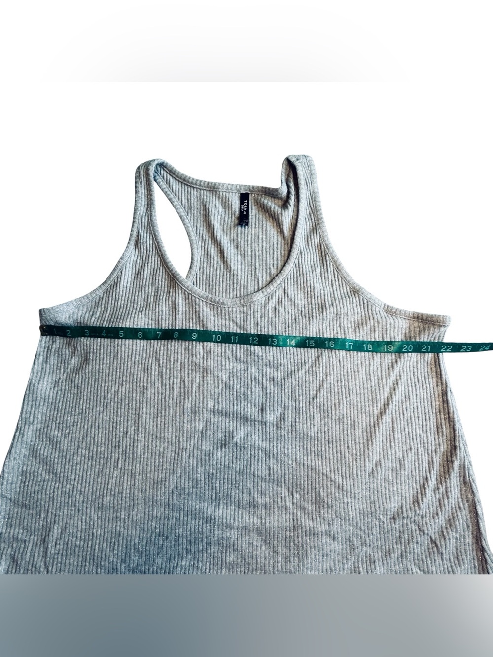 torrid Light Gray Ribbed Scoop Tank - Picture 4 of 9